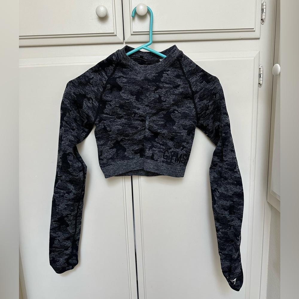 Gymshark Camo Seemless long Sleeve Crop